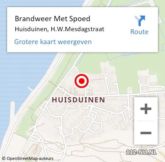 Locatie op kaart van de 112 melding: Brandweer Met Spoed Naar Huisduinen, H.W.Mesdagstraat op 18 februari 2020 17:39