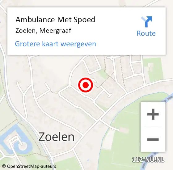 Locatie op kaart van de 112 melding: Ambulance Met Spoed Naar Zoelen, Meergraaf op 18 februari 2020 17:46
