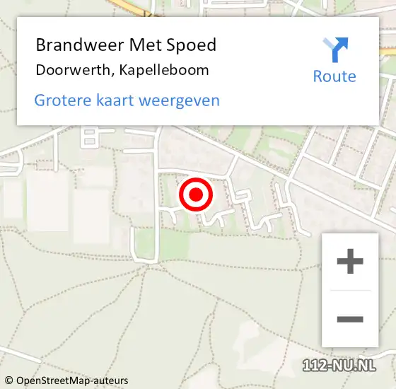 Locatie op kaart van de 112 melding: Brandweer Met Spoed Naar Doorwerth, Kapelleboom op 18 februari 2020 18:14