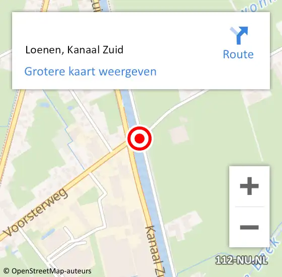 Locatie op kaart van de 112 melding:  Loenen, Kanaal Zuid op 18 februari 2020 18:26