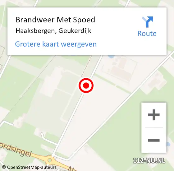 Locatie op kaart van de 112 melding: Brandweer Met Spoed Naar Haaksbergen, Geukerdijk op 18 februari 2020 19:51