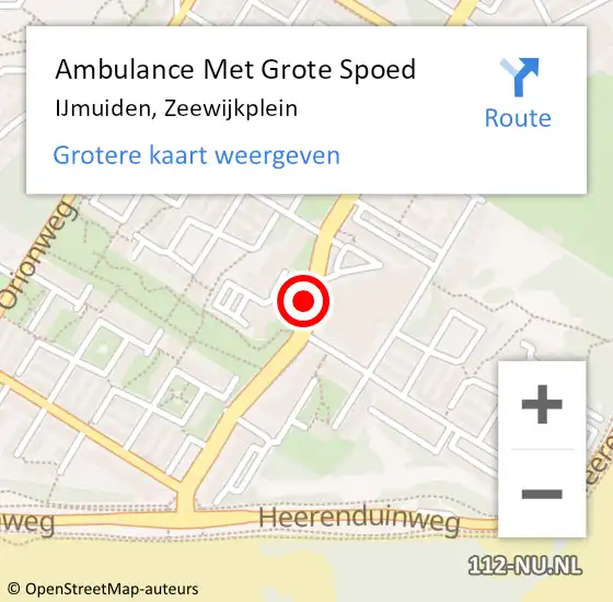 Locatie op kaart van de 112 melding: Ambulance Met Grote Spoed Naar IJmuiden, Zeewijkplein op 18 februari 2020 19:58