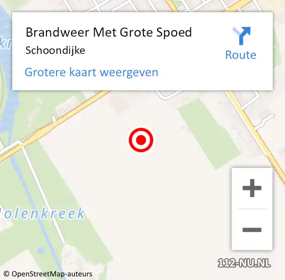 Locatie op kaart van de 112 melding: Brandweer Met Grote Spoed Naar Schoondijke op 18 februari 2020 21:47