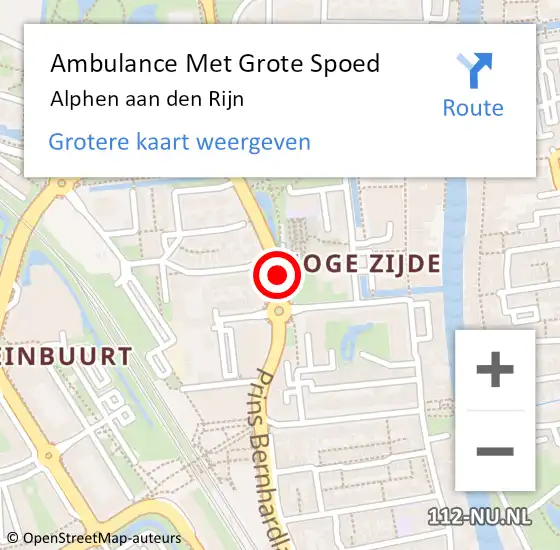 Locatie op kaart van de 112 melding: Ambulance Met Grote Spoed Naar Alphen aan den Rijn op 19 februari 2020 00:08