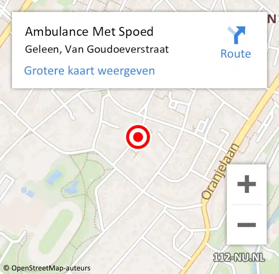 Locatie op kaart van de 112 melding: Ambulance Met Spoed Naar Geleen, Van Goudoeverstraat op 28 april 2014 21:14