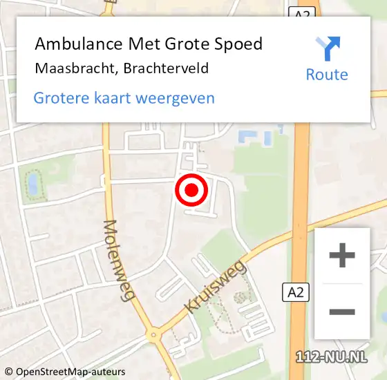 Locatie op kaart van de 112 melding: Ambulance Met Grote Spoed Naar Maasbracht, Brachterveld op 19 februari 2020 05:22