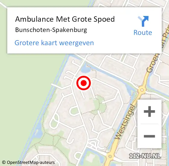 Locatie op kaart van de 112 melding: Ambulance Met Grote Spoed Naar Bunschoten-Spakenburg op 19 februari 2020 05:24
