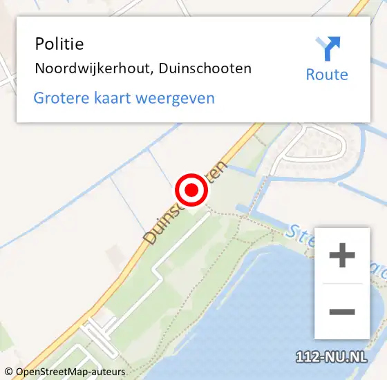 Locatie op kaart van de 112 melding: Politie Noordwijkerhout, Duinschooten op 28 april 2014 21:25