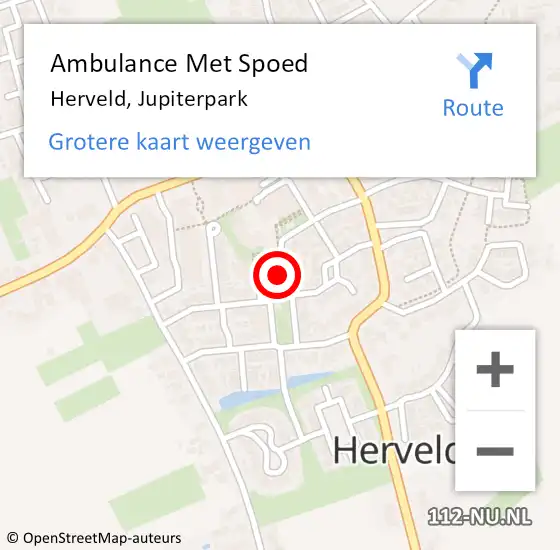 Locatie op kaart van de 112 melding: Ambulance Met Spoed Naar Herveld, Jupiterpark op 19 februari 2020 06:12