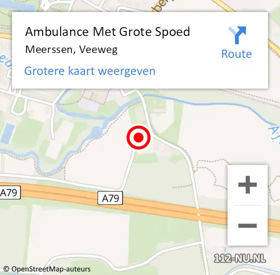 Locatie op kaart van de 112 melding: Ambulance Met Grote Spoed Naar Meerssen, Veeweg op 28 april 2014 21:26