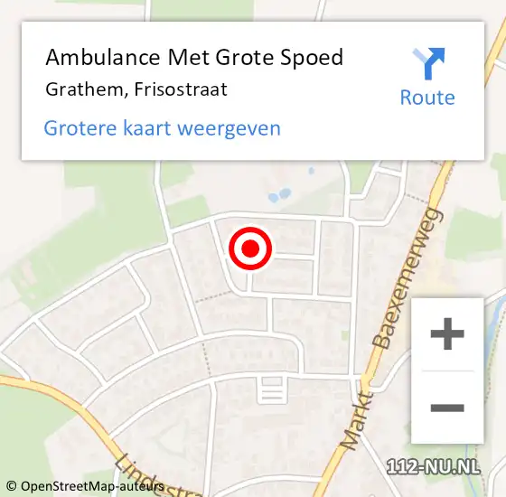 Locatie op kaart van de 112 melding: Ambulance Met Grote Spoed Naar Grathem, Frisostraat op 19 februari 2020 11:37