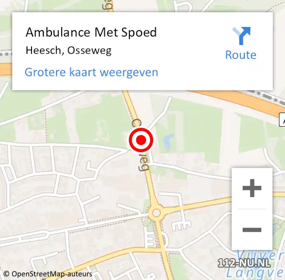 Locatie op kaart van de 112 melding: Ambulance Met Spoed Naar Heesch, Osseweg op 19 februari 2020 11:55