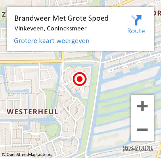 Locatie op kaart van de 112 melding: Brandweer Met Grote Spoed Naar Vinkeveen, Conincksmeer op 19 februari 2020 13:06