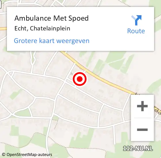 Locatie op kaart van de 112 melding: Ambulance Met Spoed Naar Echt, Chatelainplein op 19 februari 2020 14:04