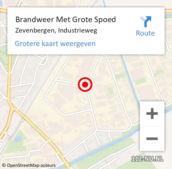 Locatie op kaart van de 112 melding: Brandweer Met Grote Spoed Naar Zevenbergen, Industrieweg op 19 februari 2020 14:05