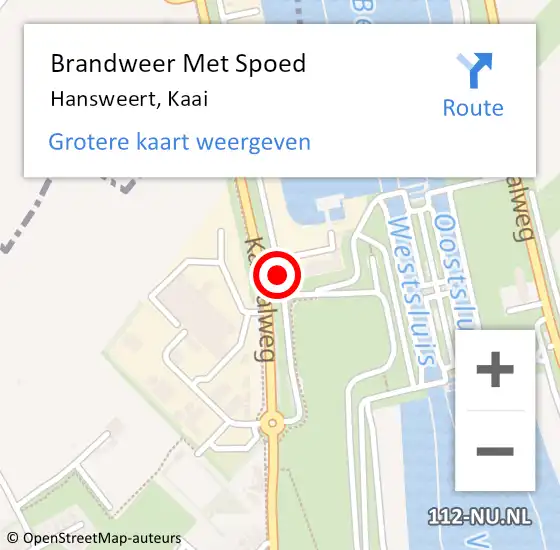 Locatie op kaart van de 112 melding: Brandweer Met Spoed Naar Hansweert, Kaai op 28 april 2014 22:33