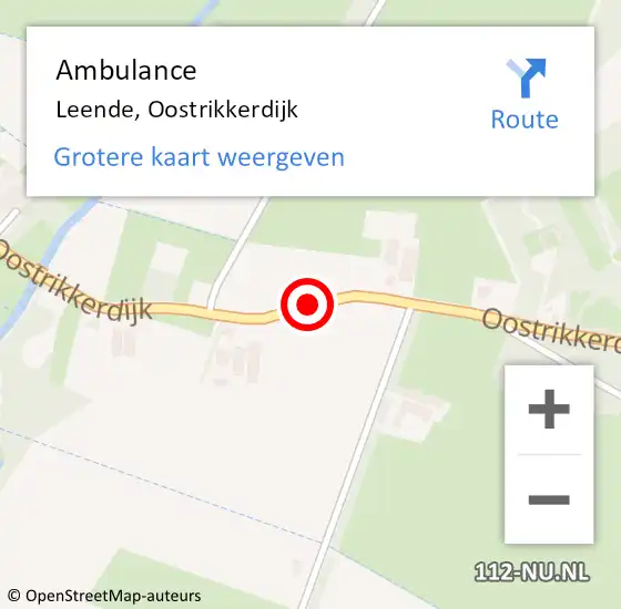 Locatie op kaart van de 112 melding: Ambulance Leende, Oostrikkerdijk op 19 februari 2020 14:29