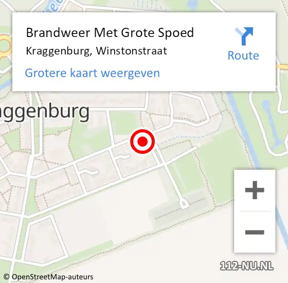 Locatie op kaart van de 112 melding: Brandweer Met Grote Spoed Naar Kraggenburg, Winstonstraat op 28 april 2014 22:46