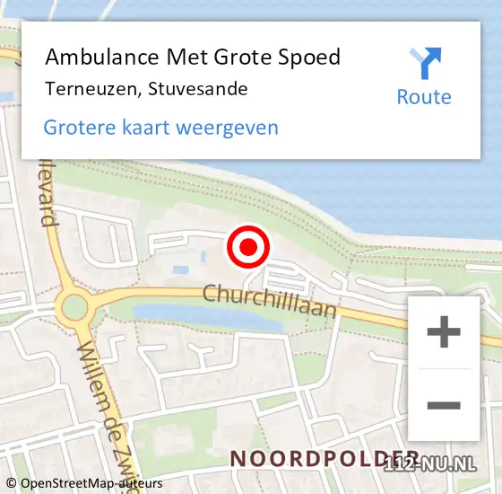 Locatie op kaart van de 112 melding: Ambulance Met Grote Spoed Naar Terneuzen, Stuvesande op 19 februari 2020 15:55