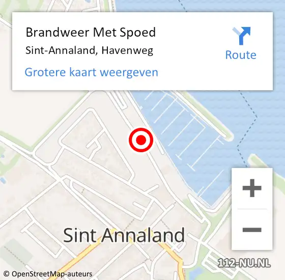 Locatie op kaart van de 112 melding: Brandweer Met Spoed Naar Sint-Annaland, Havenweg op 19 februari 2020 18:21
