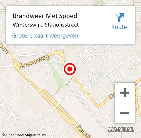 Locatie op kaart van de 112 melding: Brandweer Met Spoed Naar Winterswijk, Stationsstraat op 19 februari 2020 19:22