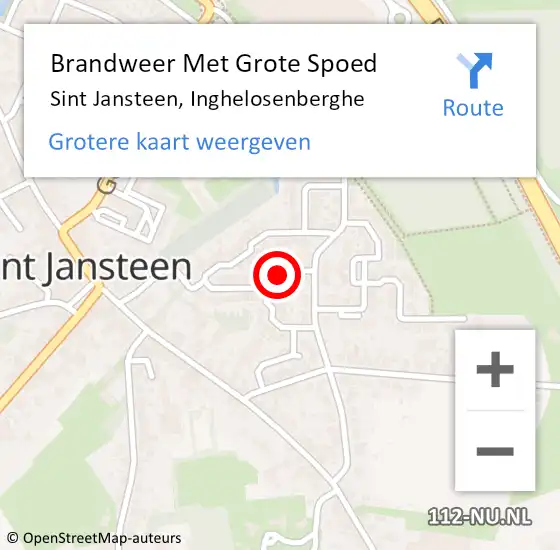Locatie op kaart van de 112 melding: Brandweer Met Grote Spoed Naar Sint Jansteen, Inghelosenberghe op 20 februari 2020 02:30