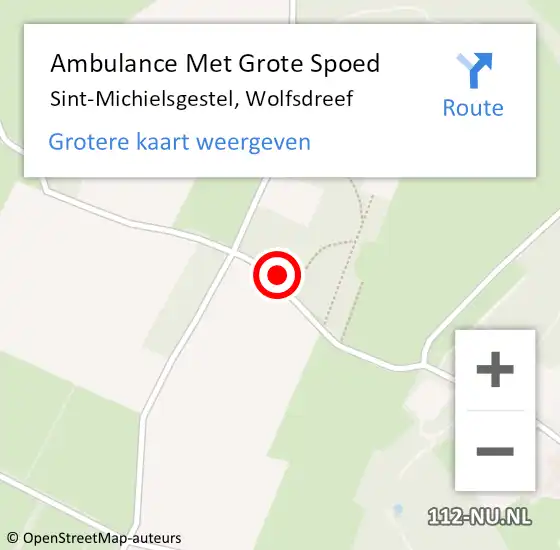 Locatie op kaart van de 112 melding: Ambulance Met Grote Spoed Naar Sint-Michielsgestel, Wolfsdreef op 20 februari 2020 13:52