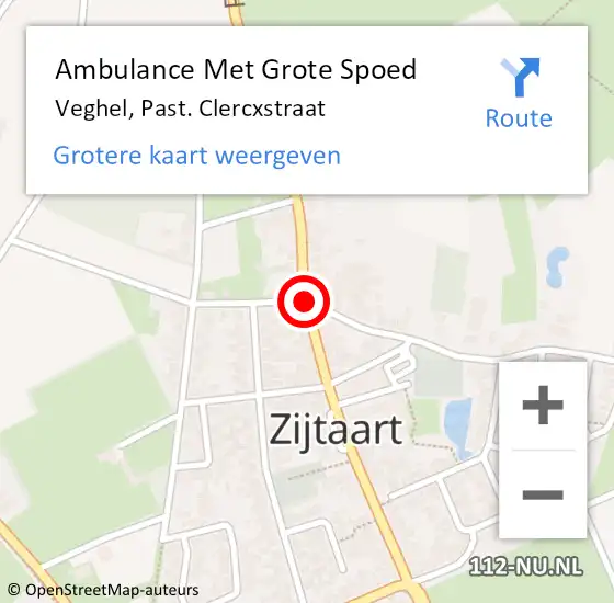 Locatie op kaart van de 112 melding: Ambulance Met Grote Spoed Naar Veghel, Past. Clercxstraat op 20 februari 2020 16:40