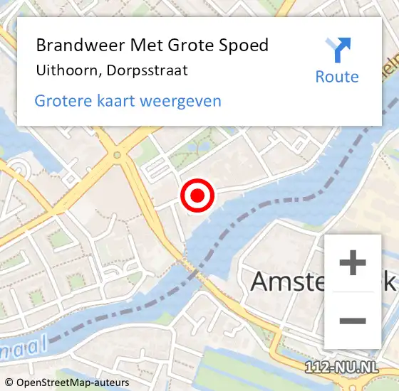 Locatie op kaart van de 112 melding: Brandweer Met Grote Spoed Naar Uithoorn, Dorpsstraat op 20 februari 2020 16:43