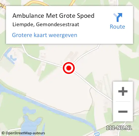 Locatie op kaart van de 112 melding: Ambulance Met Grote Spoed Naar Liempde, Gemondesestraat op 20 februari 2020 17:38