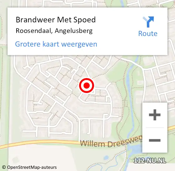 Locatie op kaart van de 112 melding: Brandweer Met Spoed Naar Roosendaal, Angelusberg op 20 februari 2020 17:53