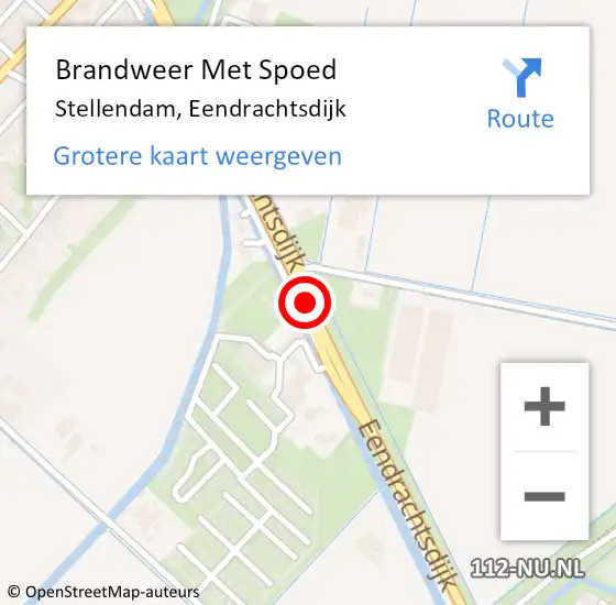 Locatie op kaart van de 112 melding: Brandweer Met Spoed Naar Stellendam, Eendrachtsdijk op 20 februari 2020 18:33