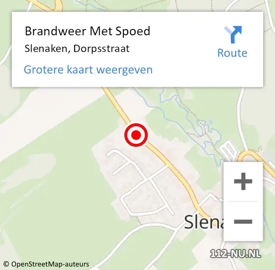 Locatie op kaart van de 112 melding: Brandweer Met Spoed Naar Slenaken, Dorpsstraat op 20 februari 2020 20:55