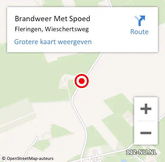 Locatie op kaart van de 112 melding: Brandweer Met Spoed Naar Fleringen, Wieschertsweg op 20 februari 2020 21:30