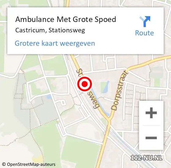 Locatie op kaart van de 112 melding: Ambulance Met Grote Spoed Naar Castricum, Stationsweg op 20 februari 2020 23:14