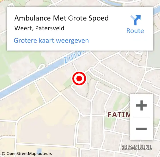 Locatie op kaart van de 112 melding: Ambulance Met Grote Spoed Naar Weert, Patersveld op 21 februari 2020 00:47