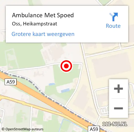 Locatie op kaart van de 112 melding: Ambulance Met Spoed Naar Oss, Heikampstraat op 29 april 2014 06:15