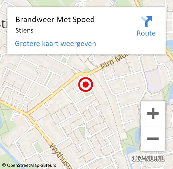 Locatie op kaart van de 112 melding: Brandweer Met Spoed Naar Stiens op 21 februari 2020 03:33