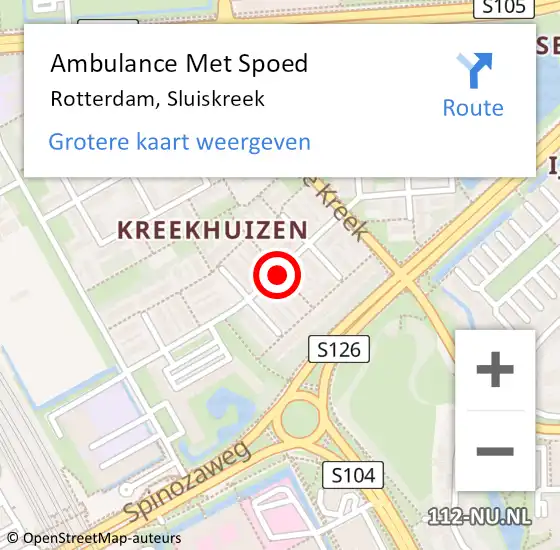 Locatie op kaart van de 112 melding: Ambulance Met Spoed Naar Rotterdam, Sluiskreek op 21 februari 2020 03:35