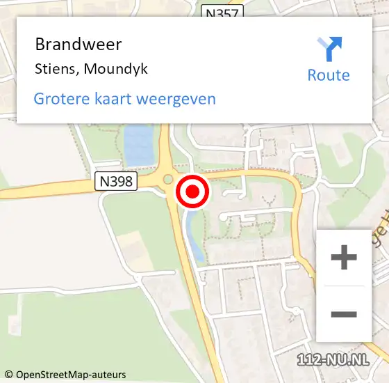 Locatie op kaart van de 112 melding: Brandweer Stiens, Moundyk op 21 februari 2020 03:42
