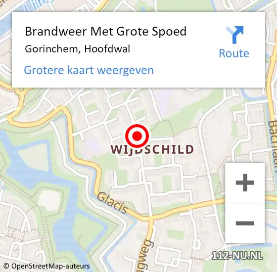 Locatie op kaart van de 112 melding: Brandweer Met Grote Spoed Naar Gorinchem, Hoofdwal op 21 februari 2020 05:24