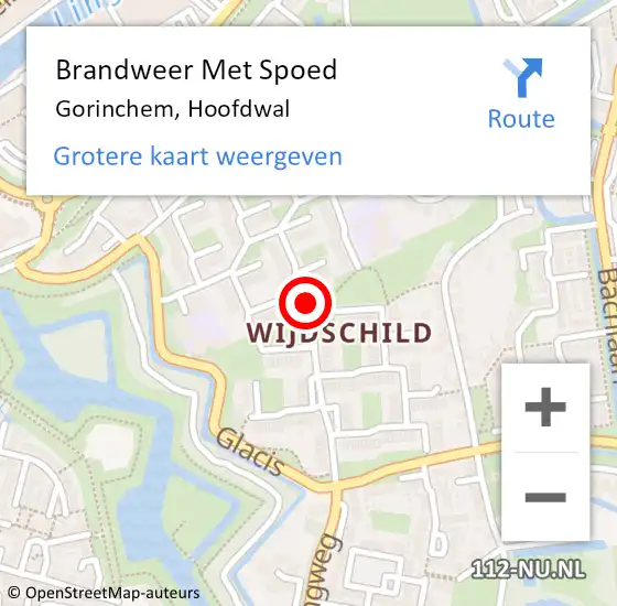 Locatie op kaart van de 112 melding: Brandweer Met Spoed Naar Gorinchem, Hoofdwal op 21 februari 2020 05:41