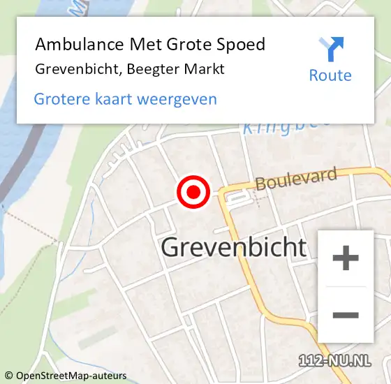 Locatie op kaart van de 112 melding: Ambulance Met Grote Spoed Naar Grevenbicht, Beegter Markt op 29 april 2014 06:35