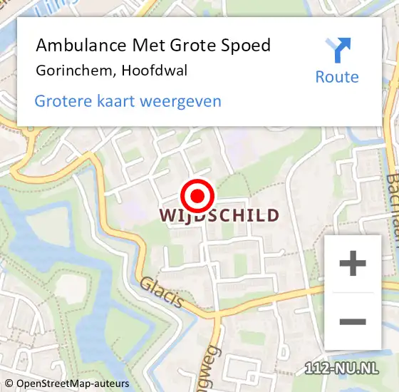 Locatie op kaart van de 112 melding: Ambulance Met Grote Spoed Naar Gorinchem, Hoofdwal op 21 februari 2020 05:51