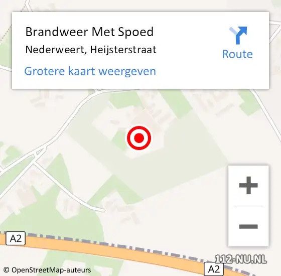 Locatie op kaart van de 112 melding: Brandweer Met Spoed Naar Nederweert, Heijsterstraat op 21 februari 2020 11:38