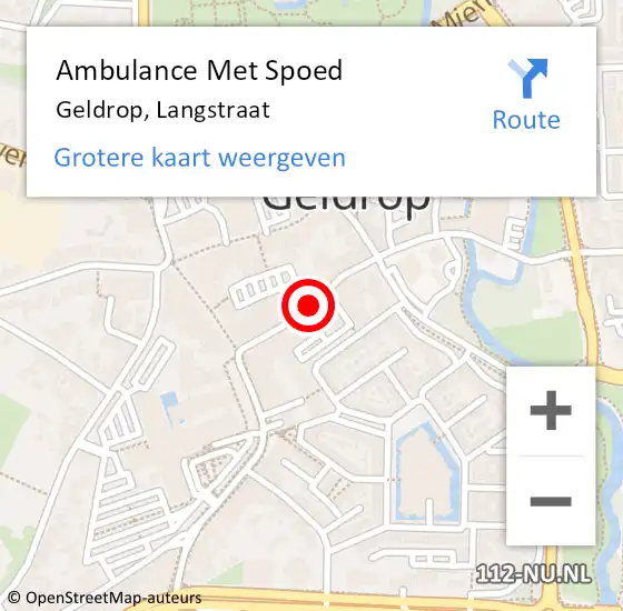 Locatie op kaart van de 112 melding: Ambulance Met Spoed Naar Geldrop, Langstraat op 21 februari 2020 11:41
