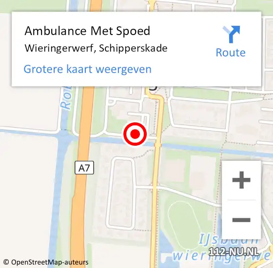 Locatie op kaart van de 112 melding: Ambulance Met Spoed Naar Wieringerwerf, Schipperskade op 21 februari 2020 12:46