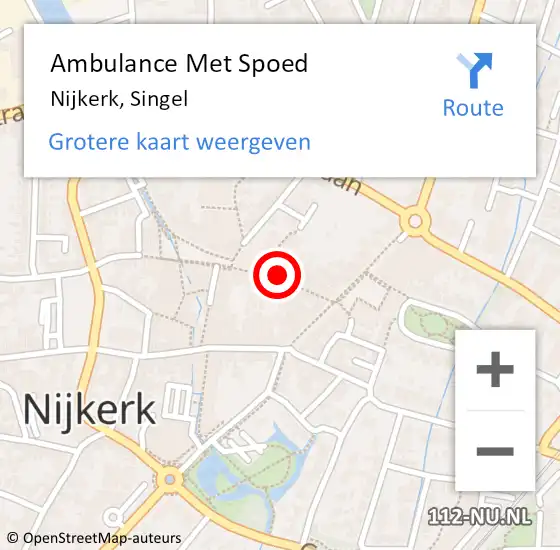 Locatie op kaart van de 112 melding: Ambulance Met Spoed Naar Nijkerk, Singel op 21 februari 2020 13:30