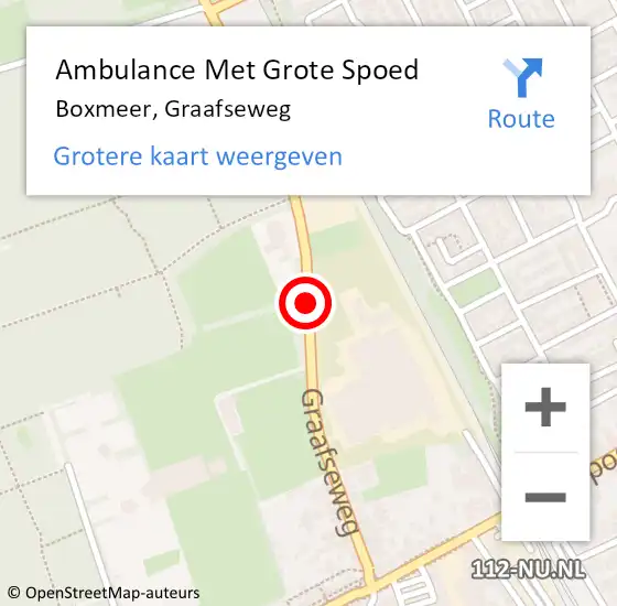 Locatie op kaart van de 112 melding: Ambulance Met Grote Spoed Naar Boxmeer, Graafseweg op 21 februari 2020 14:33