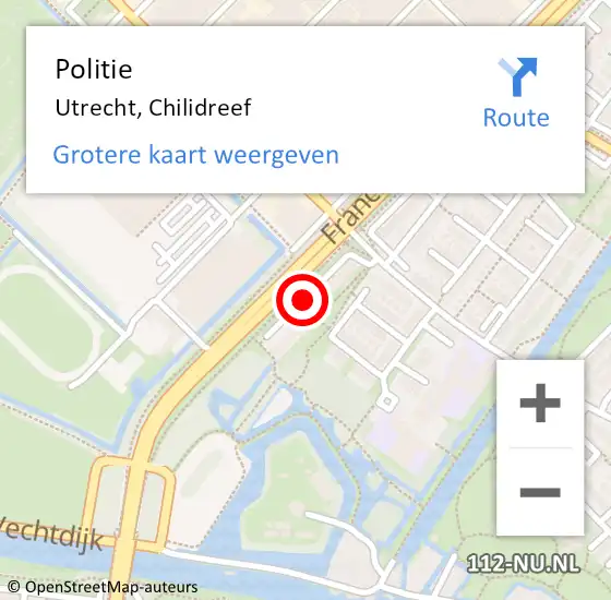Locatie op kaart van de 112 melding: Politie Utrecht, Chilidreef op 21 februari 2020 15:02